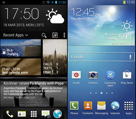 HTC One VS Samsung Galaxy S4