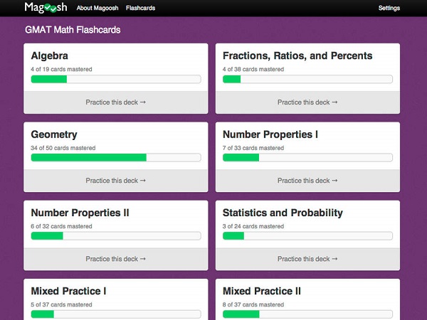 GMAT Math Flash Cards