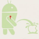 Android peeing on Apple