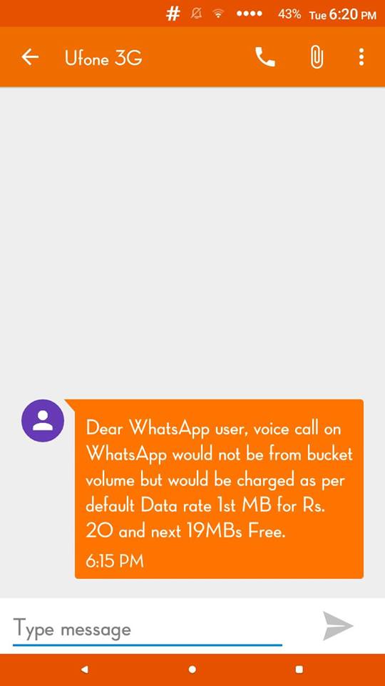 Ufone Will Now Charge For Whatsapp Calls