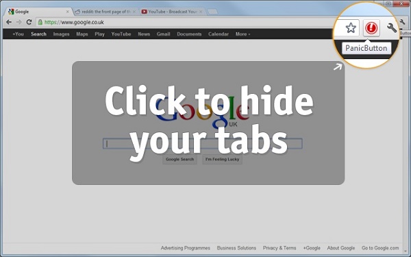 panic button extension safari