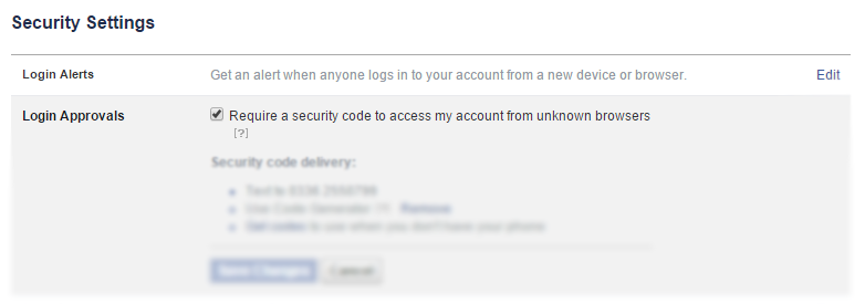 Facebook Security Settings