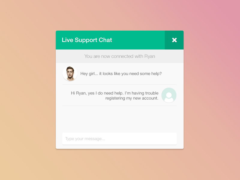 Chat support. Live support. Support chat Design. Modern support chat.