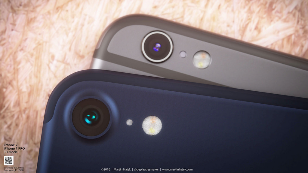 iPhone 7 concept in deep/dark blue.