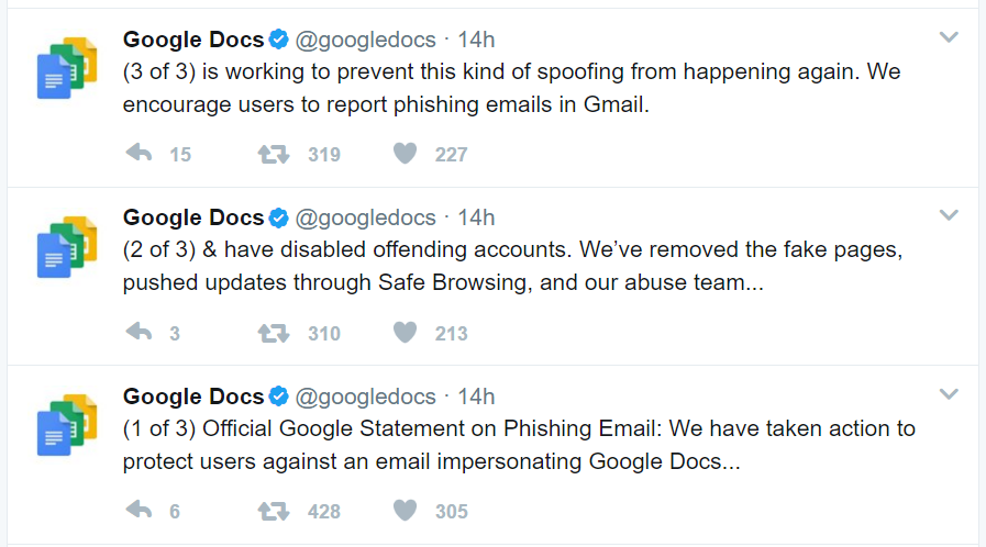 Official Google Statement