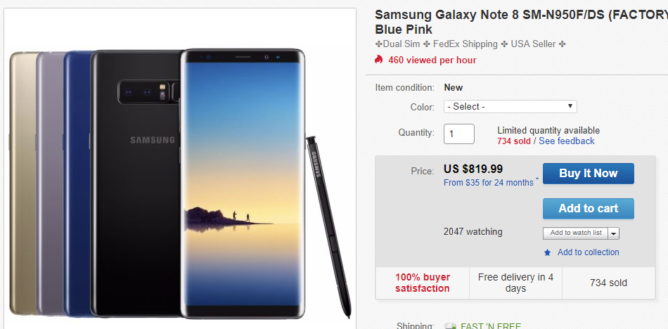 Galaxy Note 8 Sale