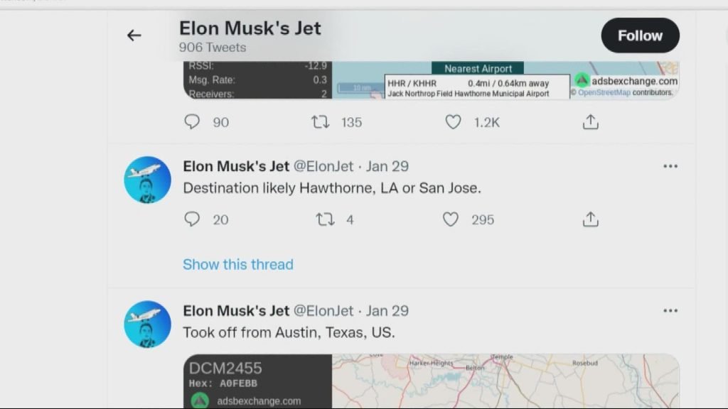 Musk jet account